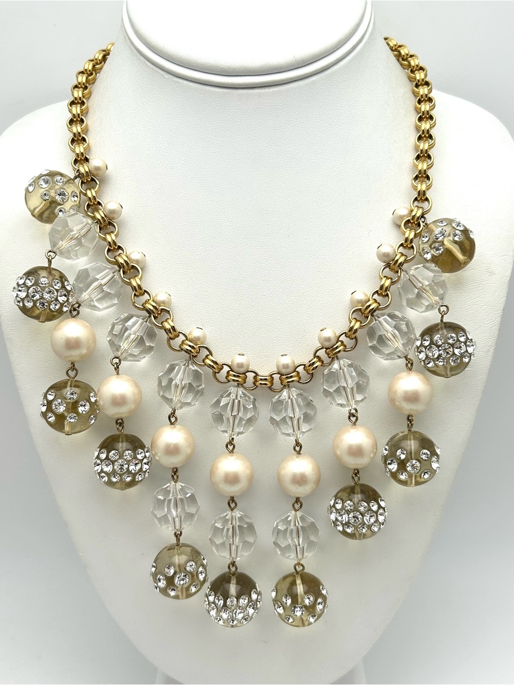 Kate Spade Pearl Jeweled Bauble Bib Necklace